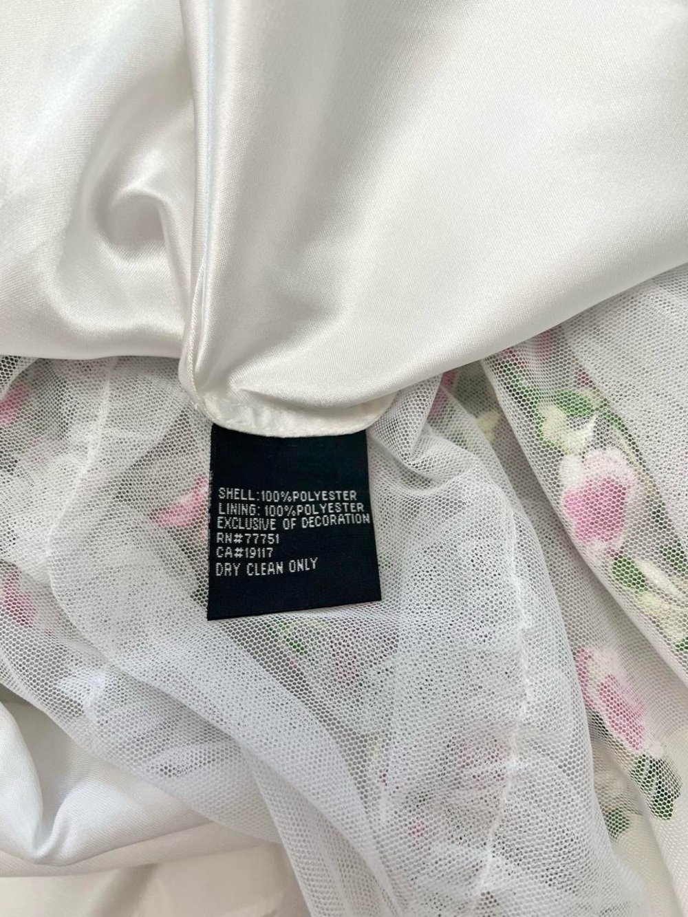 Betsey Johnson White & Pink Floral Tiered Party Dress with Bow - Picture 7 of 8